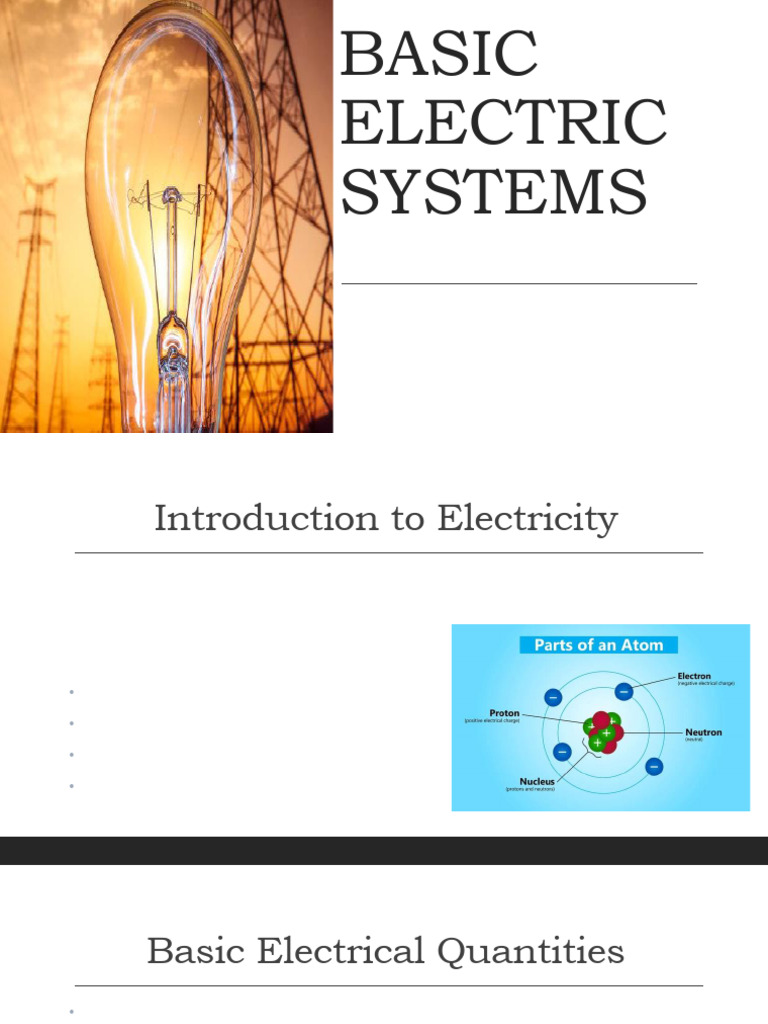 Basic Electric Systems | PDF