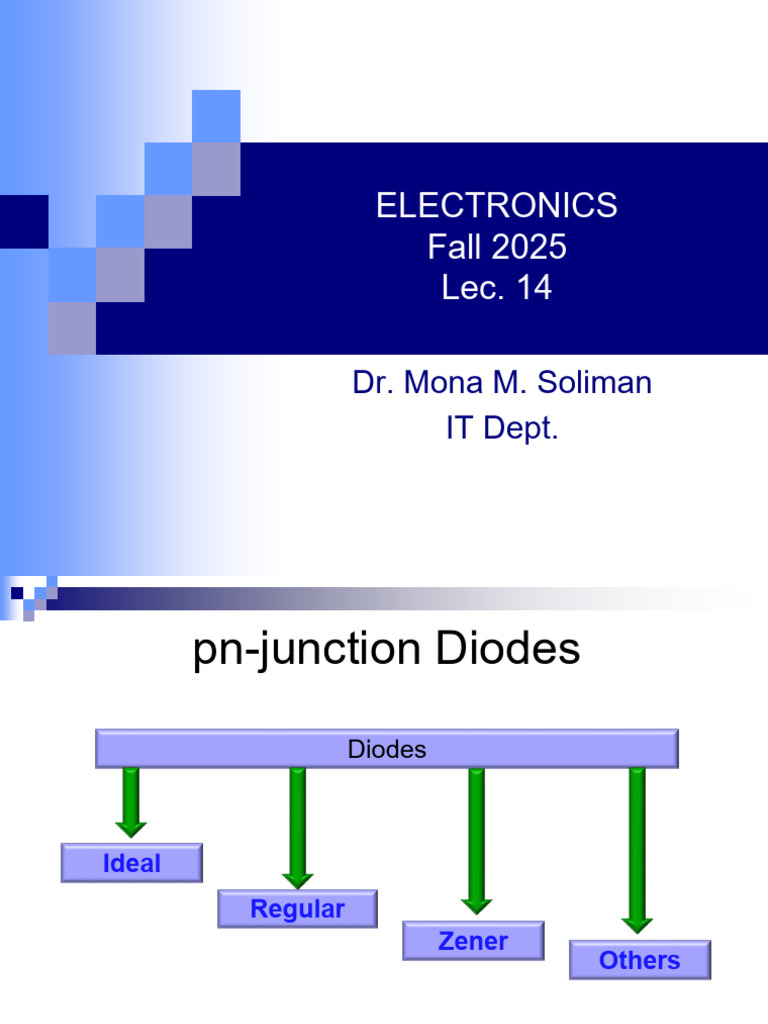 ELEC1 Lec14 Regular Diodes | PDF | P–N Junction | Computer Engineering