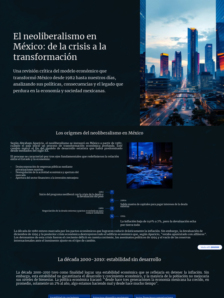 El Neoliberalismo en Mexico de La Crisis A La Transformacion | PDF ...