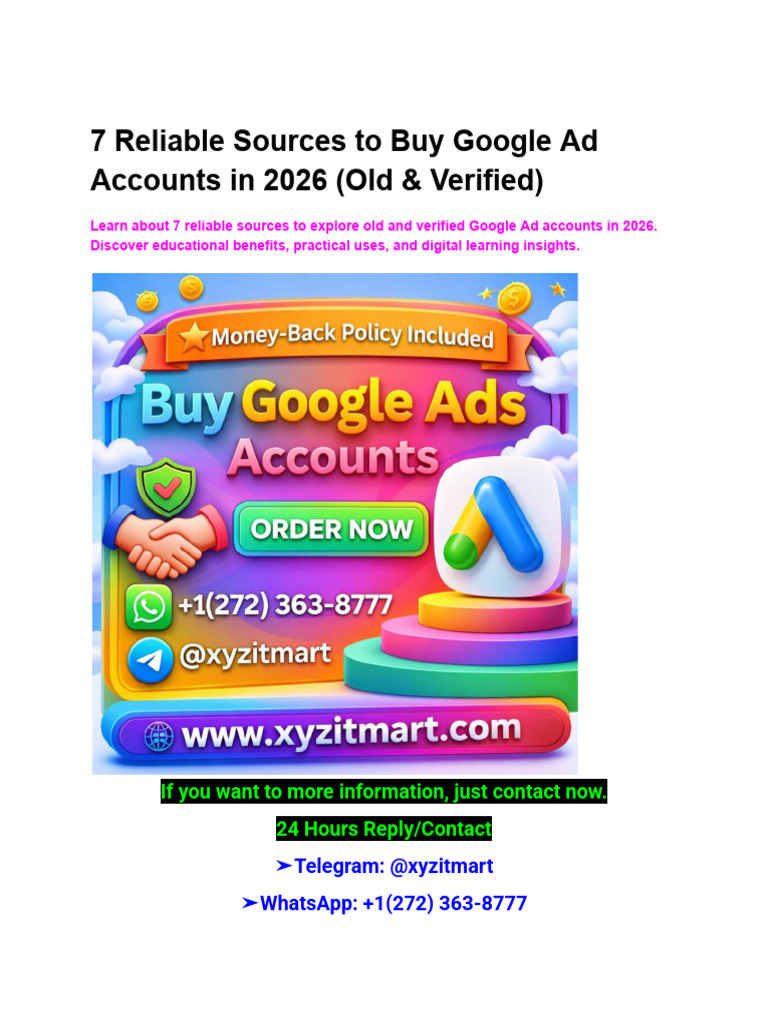 7 Reliable Sources To Buy Google Ads Accounts in 2026 (Old & Verified ...