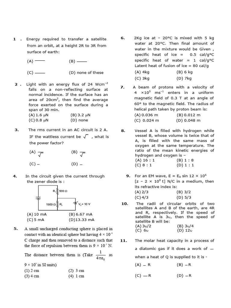 MR 2 Test Mar 1 2026 | PDF | Gases | Electron