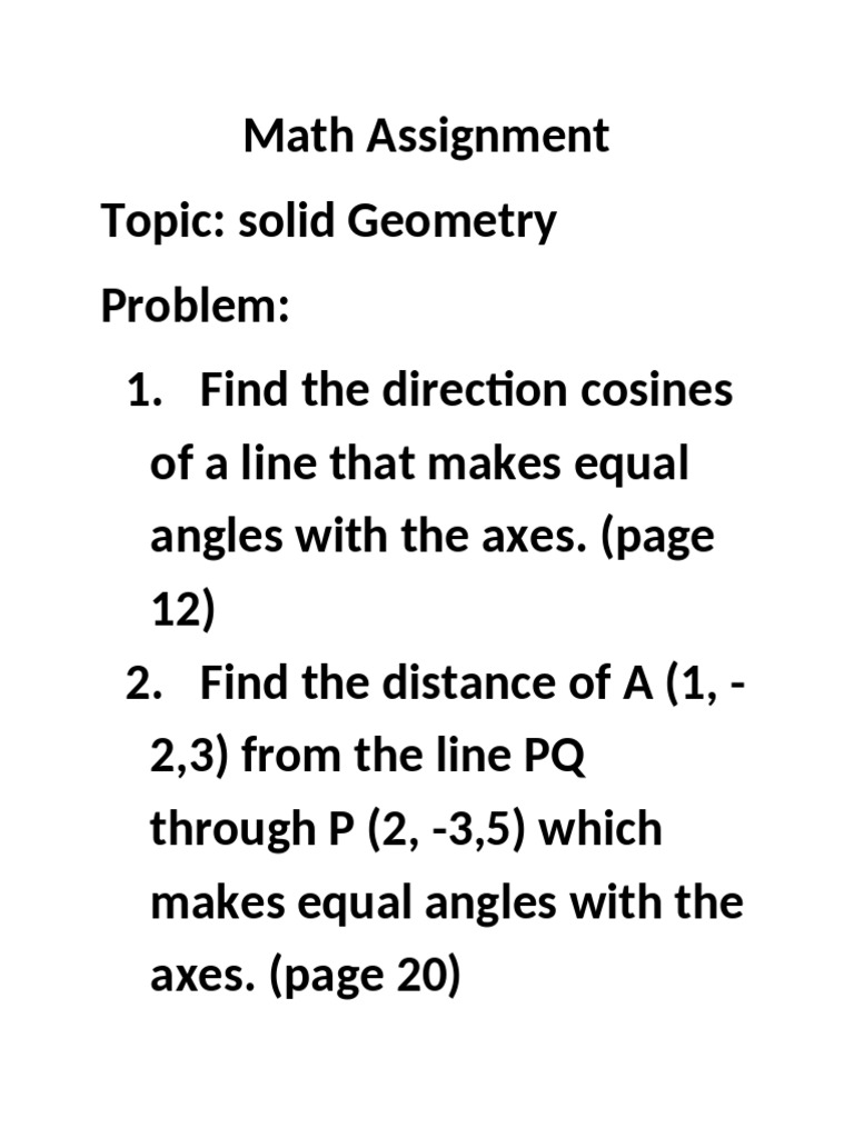 Math Assignment Questions | PDF