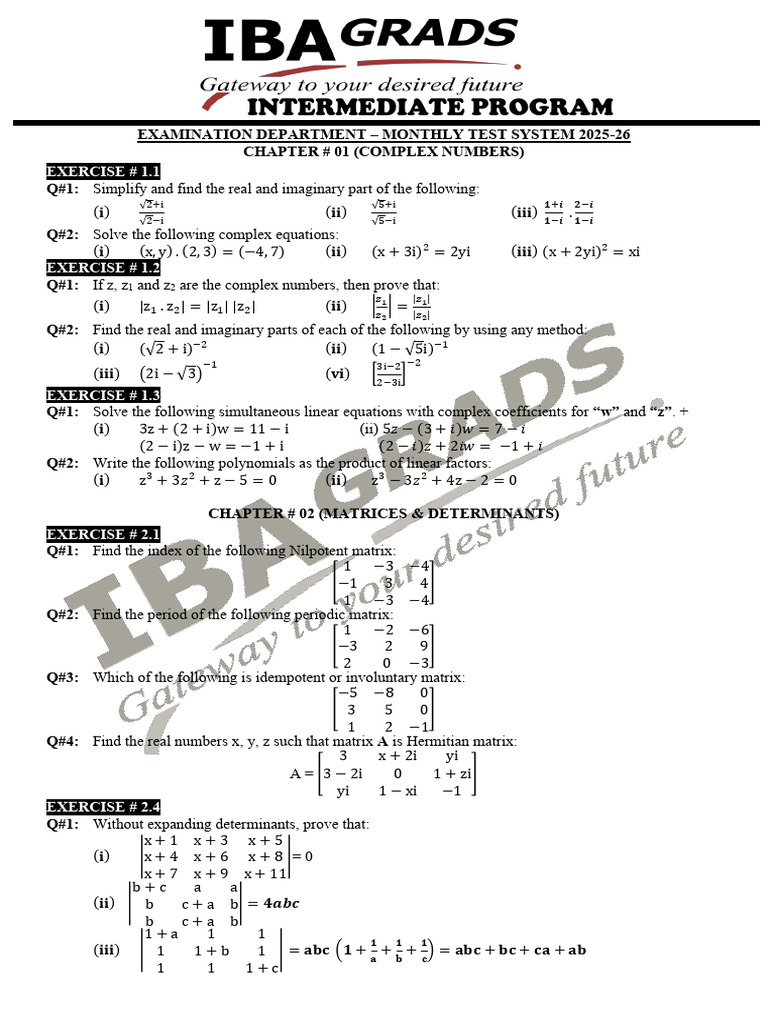 XI Maths Study Paper | PDF