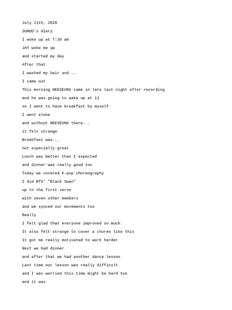 (-Note) 200711 Sunoo - Enhypen (엔하이픈) (Eng - jpn) - English | PDF