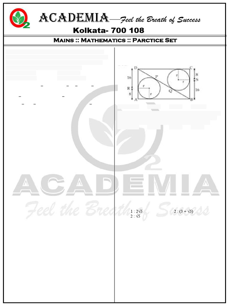 Mains Mathematics Parctice Set 2-3-26 | PDF | Ratio