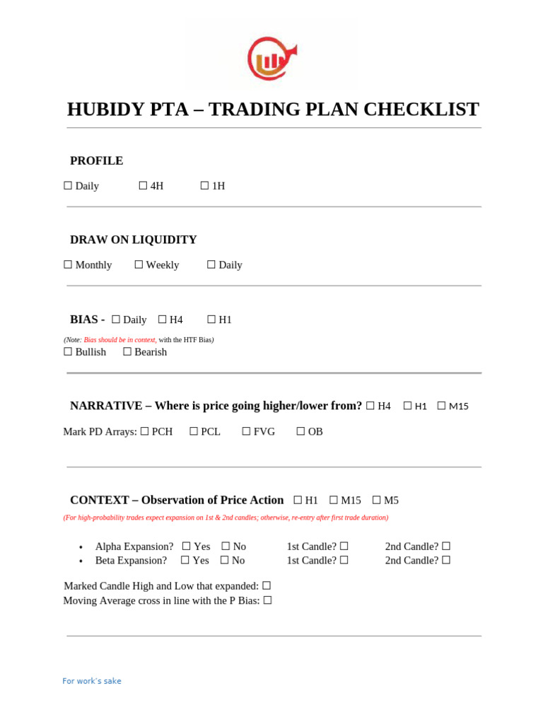 Final Checklist Hubidy Pta | PDF | Financial Economics | Trade
