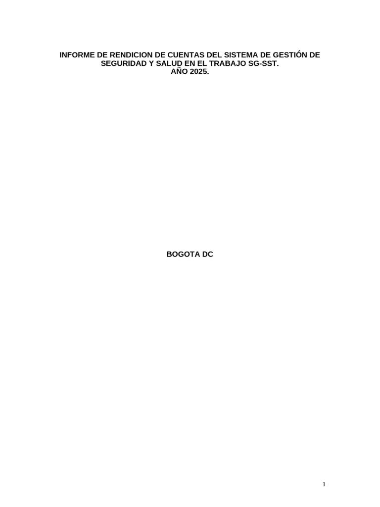 Pro-Sst-033 Formato Informe Rendicion de Cuentas SGSST | PDF