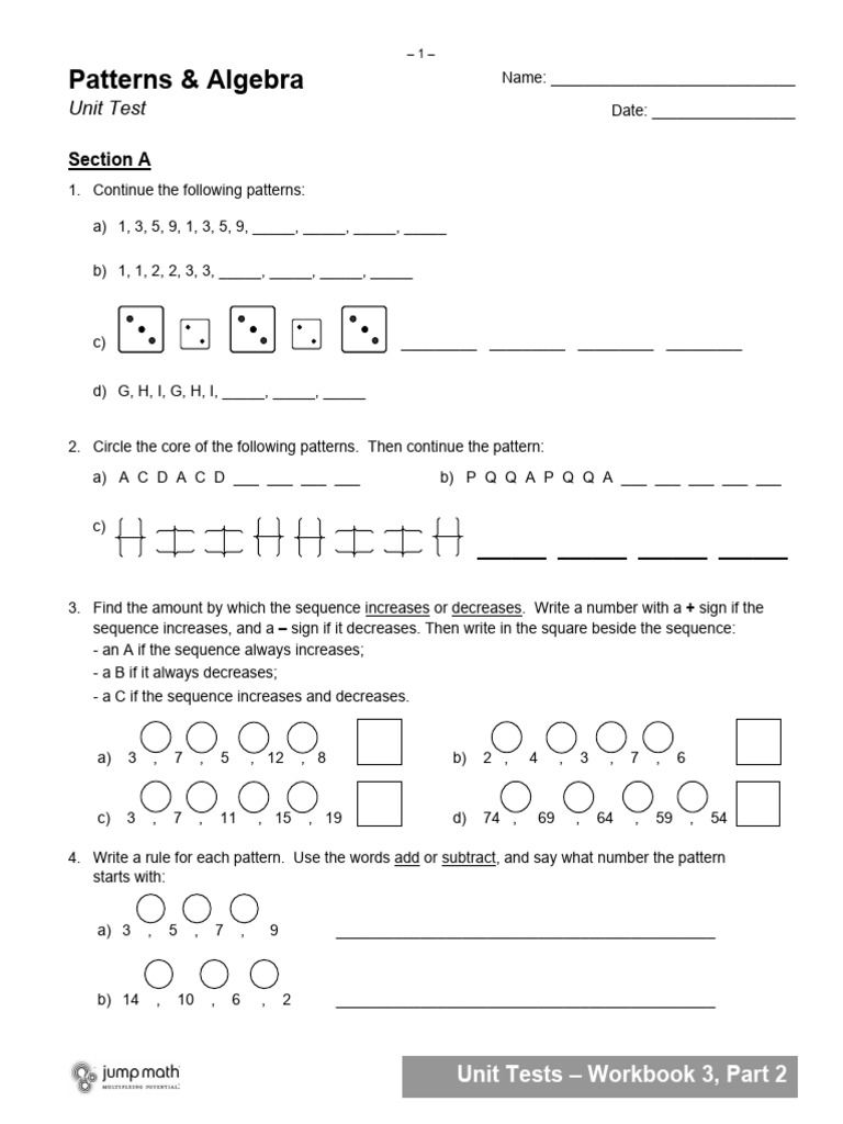 Unit Tests For Workbook 3 | PDF