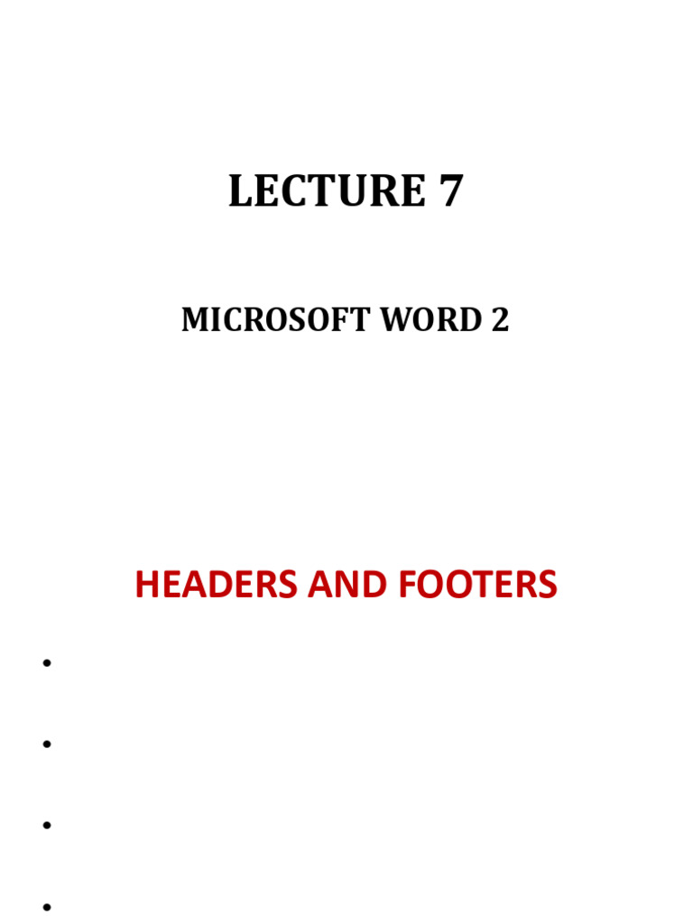 Lecture 7 | PDF