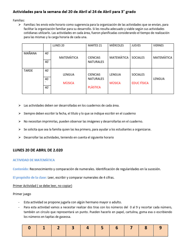 Actividades para La Semana Del 20 de Abril Al 24 de Abril Terminadas | PDF