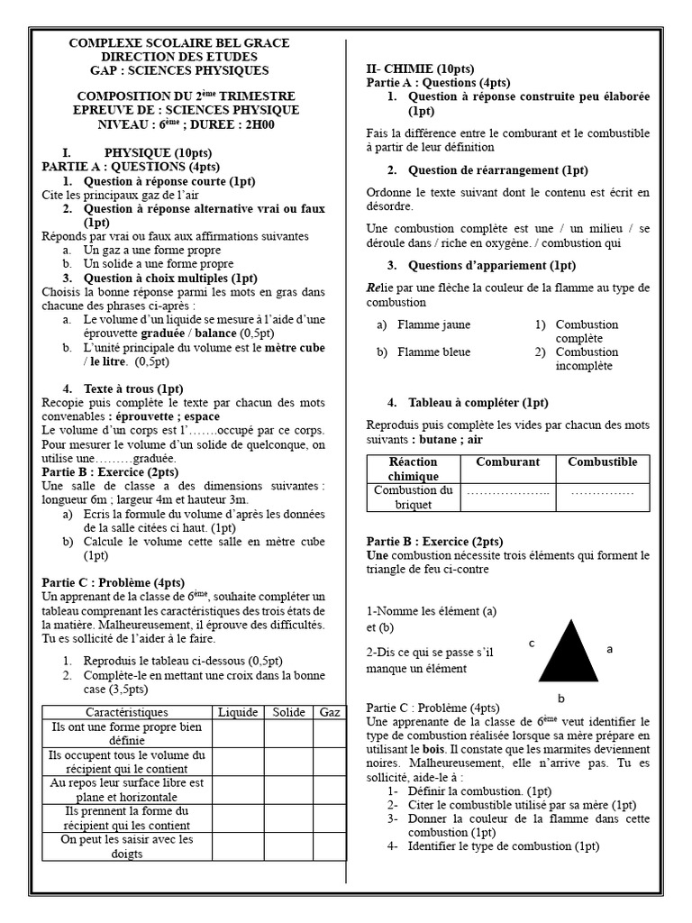 Bel 6eme Compo 2 | PDF