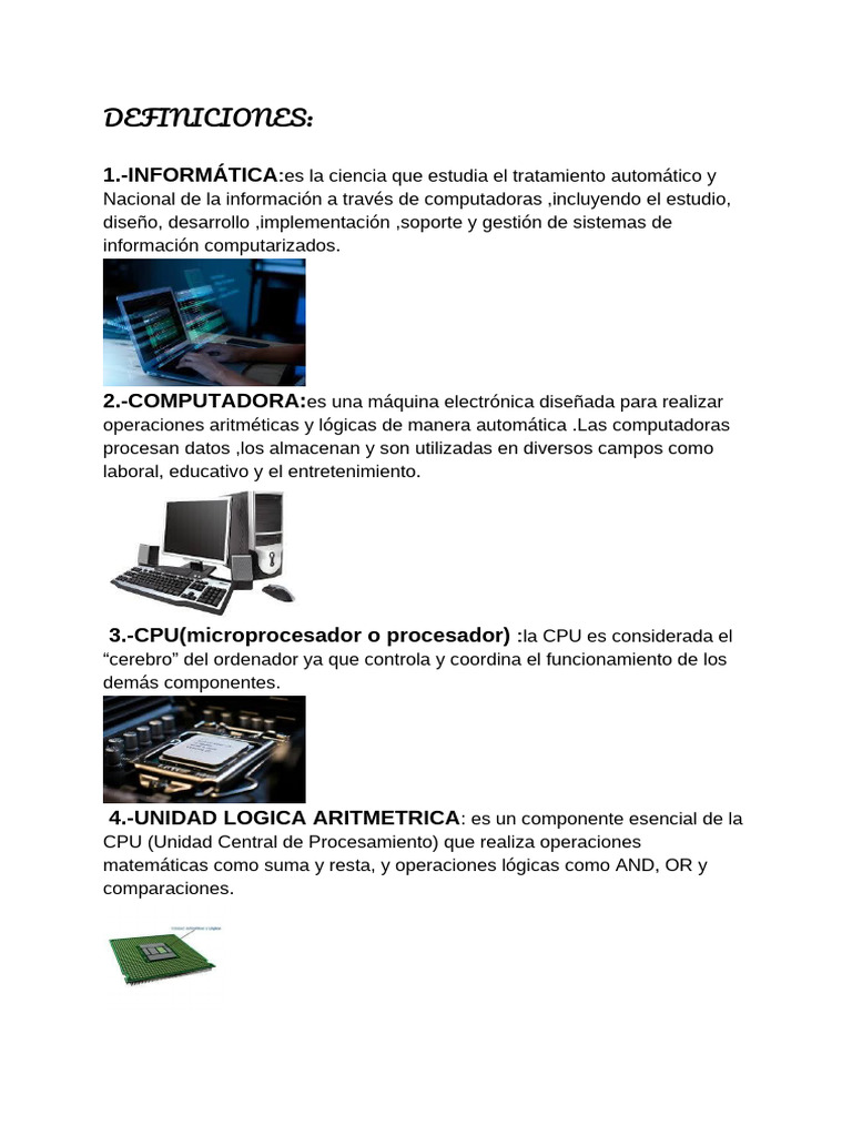 Componentes de La Computadora | PDF | Hardware de la computadora ...