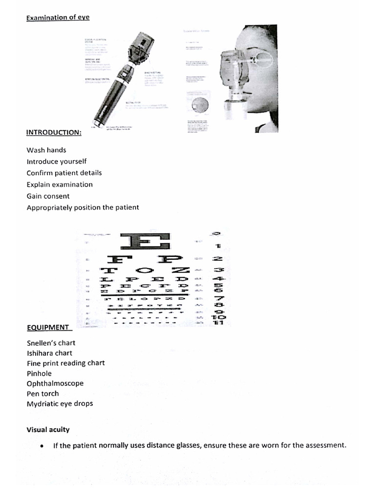 Eye Examination (Skills - Lab) | PDF