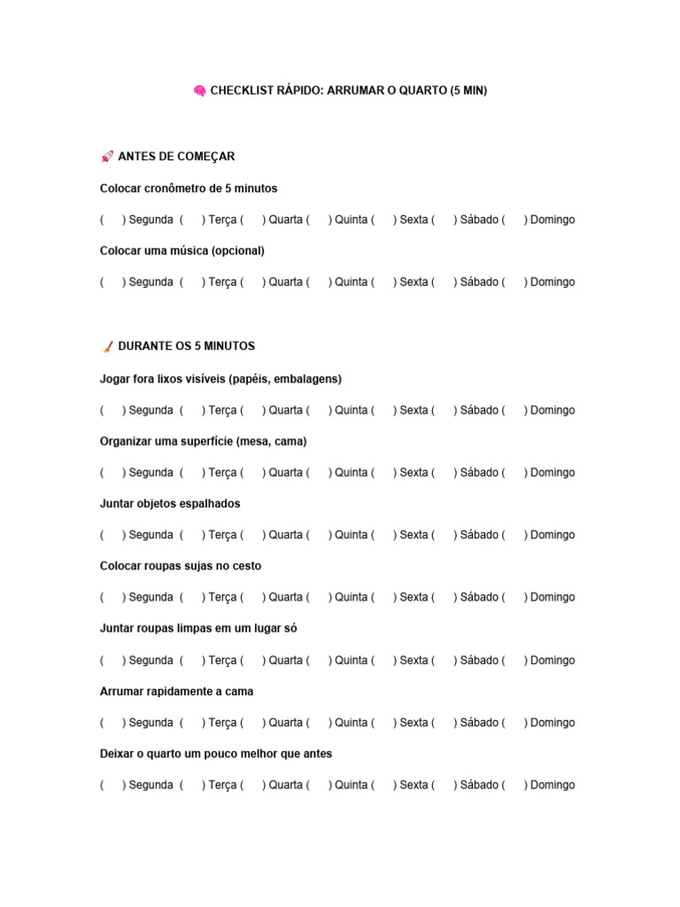 Checklist Quarto Visual | PDF