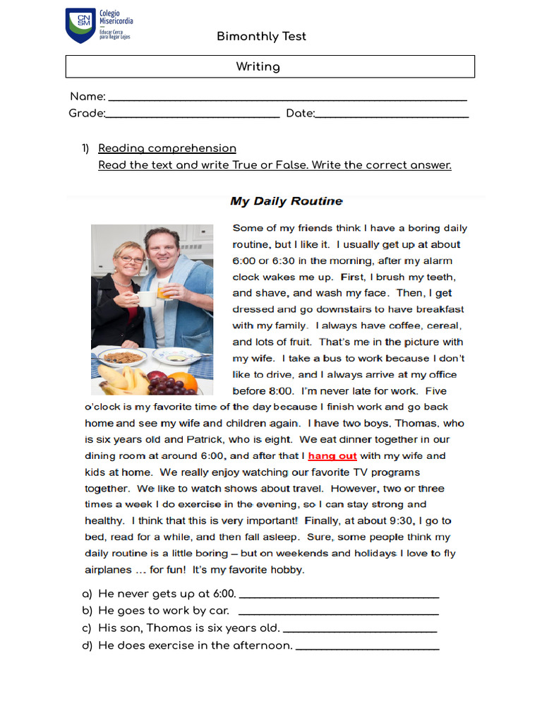 5th Form Bimonthly Test Writing | PDF | Linguistics