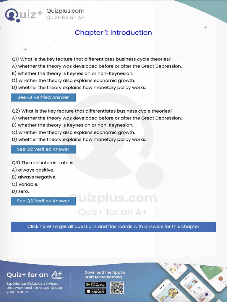 What Is The Key Feature That Differentiates Business Cycle Theories | PDF