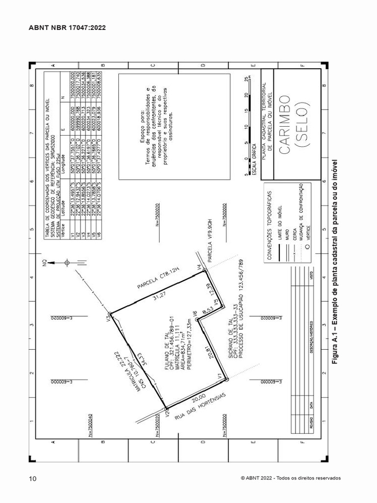 NBR 17047 - 2022 - Geo - Urbano Modelo Planta e Memorial | PDF ...