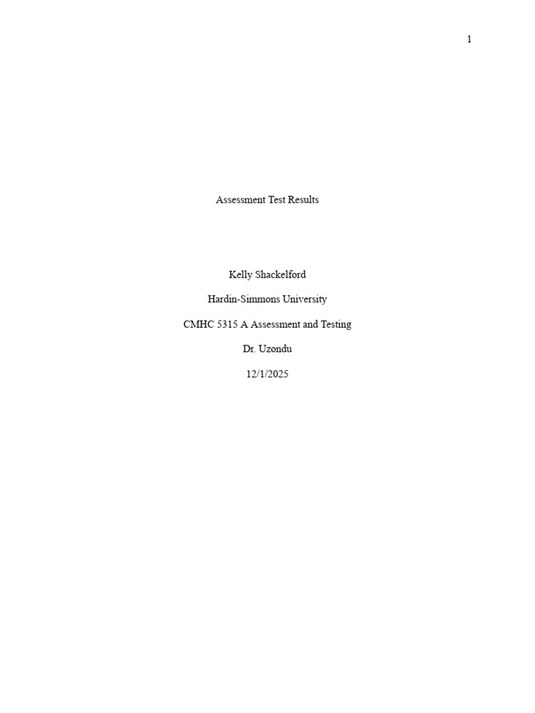 Assessment Test Results | PDF