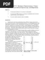 EXPERIMENT 8. Monolayer Characterization: Contact Angles, Reflection Infrared Spectroscopy, and Ellipsometry
