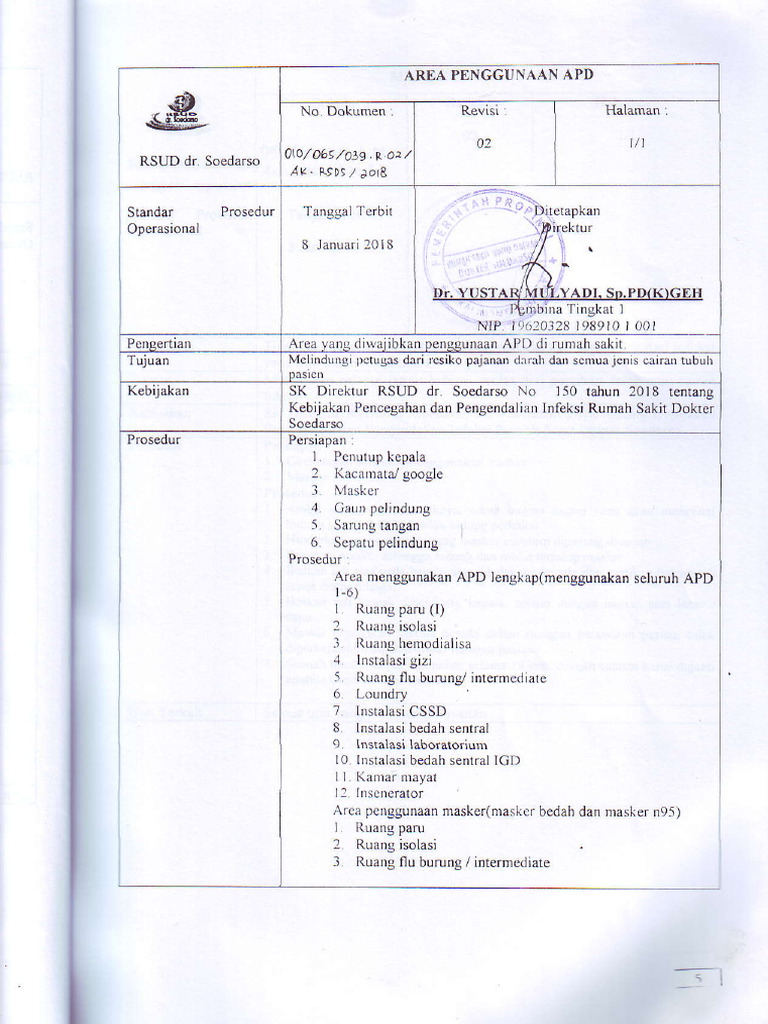 Area Penggunaan Apd | PDF