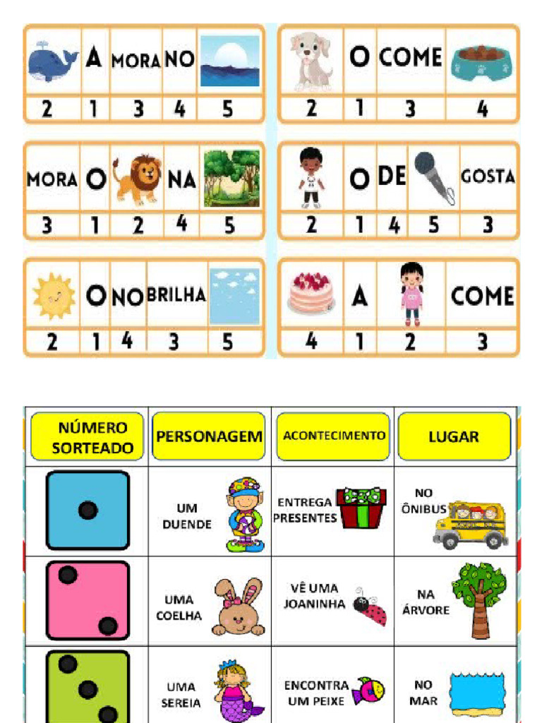 Jogo de Formar Frases. | PDF