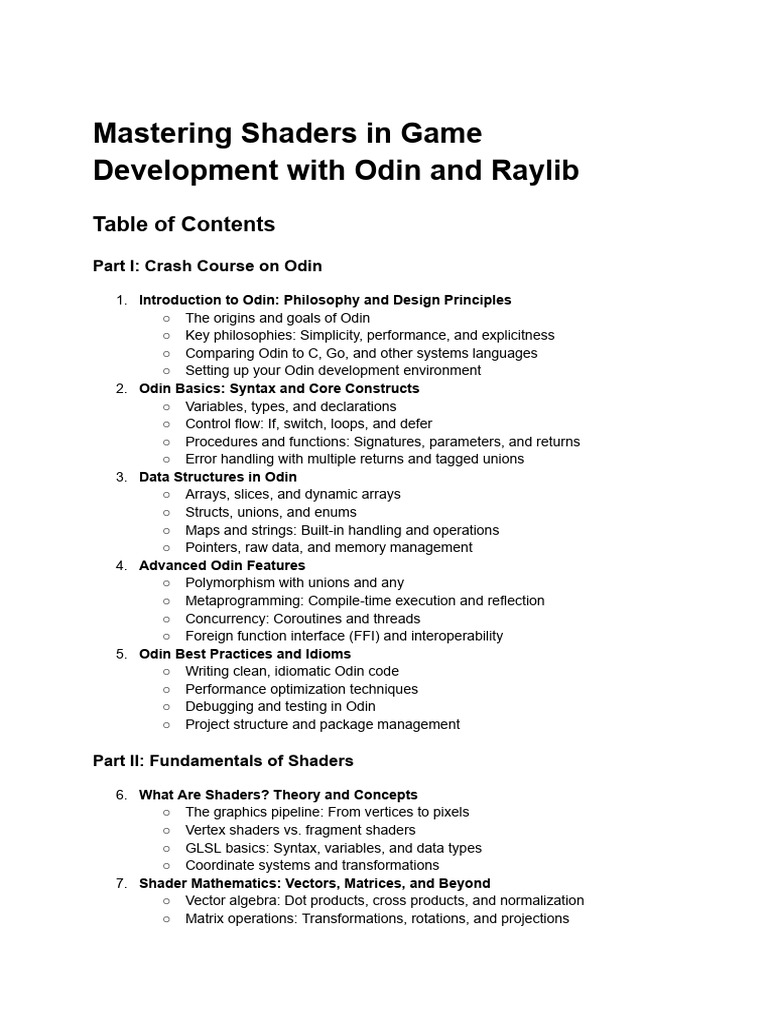 Mastering Shaders in Game Development With Odin and Raylib | PDF