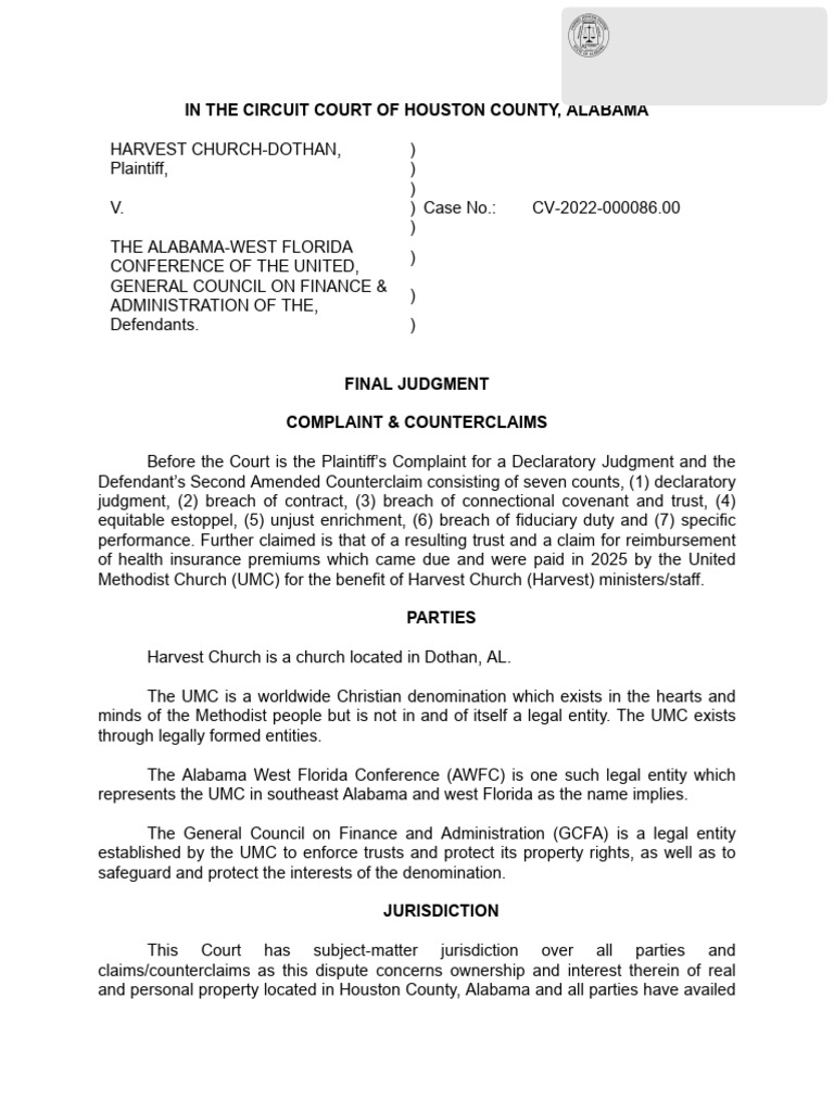 Harvest Final Judgment | PDF