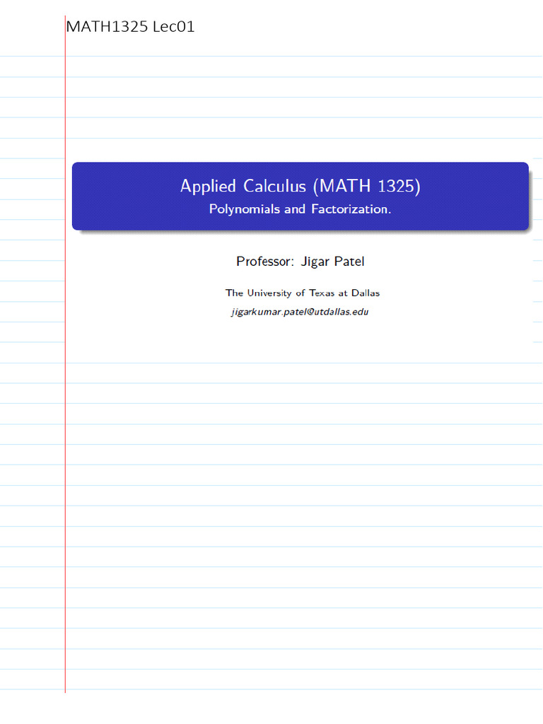 Math Lect 1 | PDF