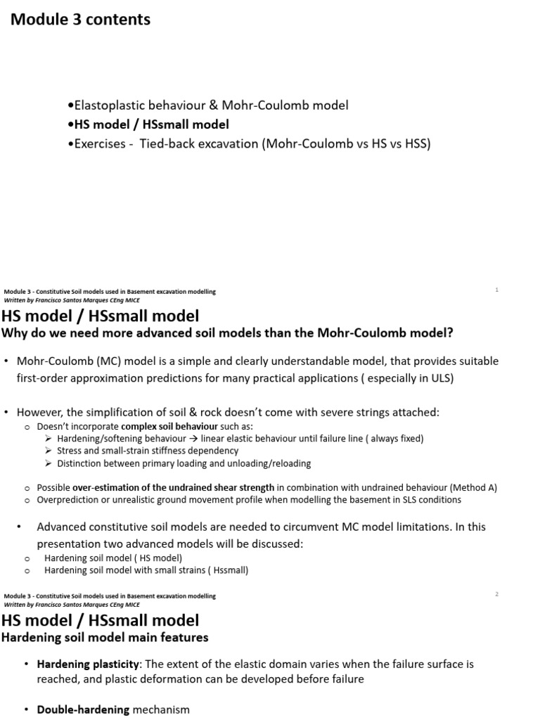 Module 3 Part 2 - HSmodel | PDF | Plasticity (Physics) | Deformation ...
