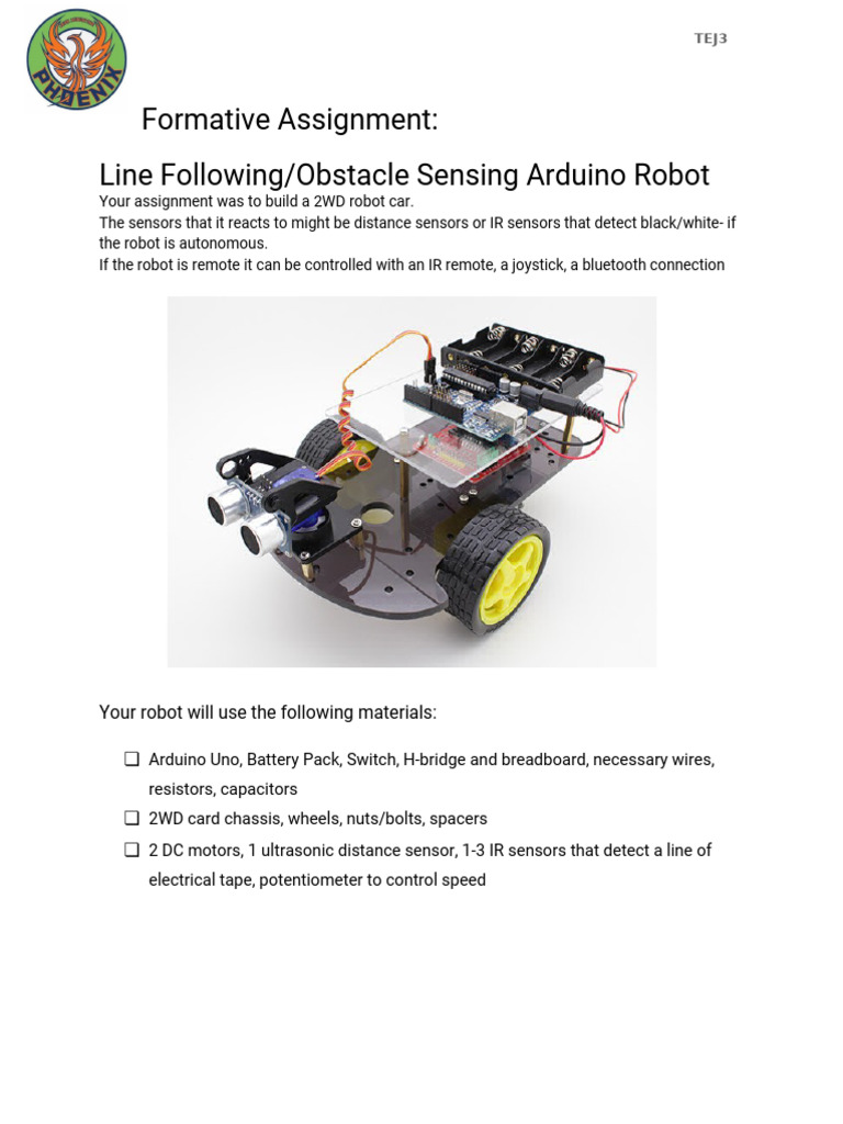 Arduino FORMATIVE Project - 2WD Robot | PDF