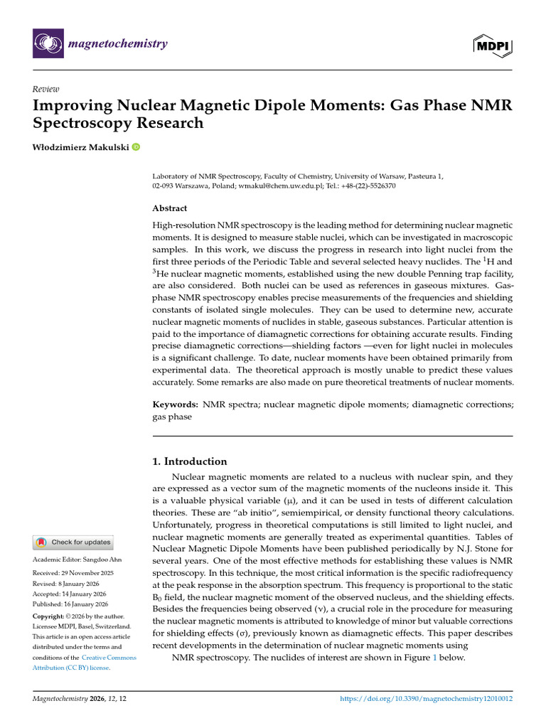 Magnetochemistry 12 00012 | PDF | Nuclear Magnetic Resonance | Nuclear ...