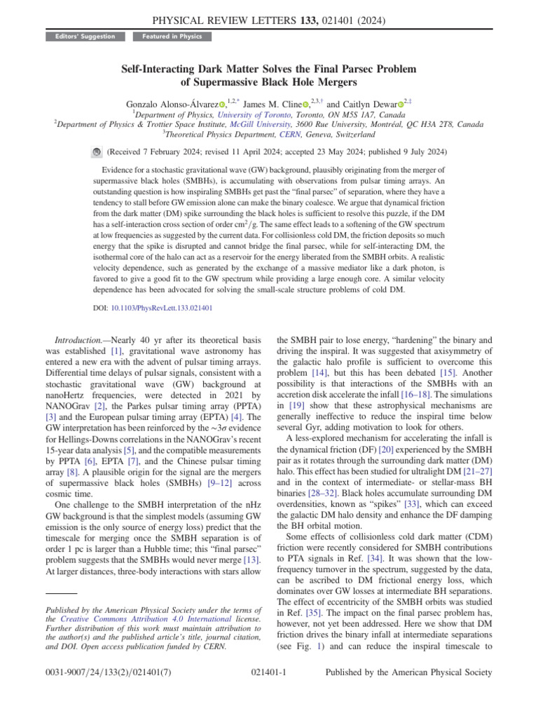 Alonso-Álvares, 2024 - Self-Interacting Dark Matter Solves The Final ...