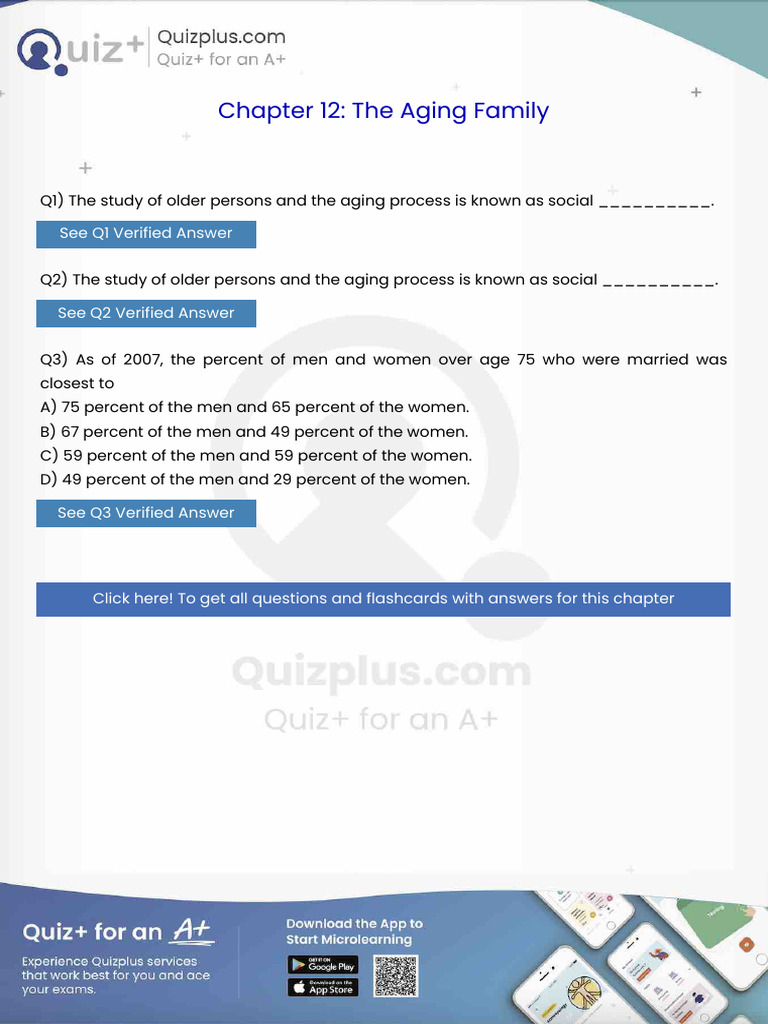 The Study of Older Persons and The Aging Process Is Known As Social | PDF