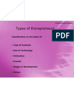 Classification and Types of Entrepreneurship