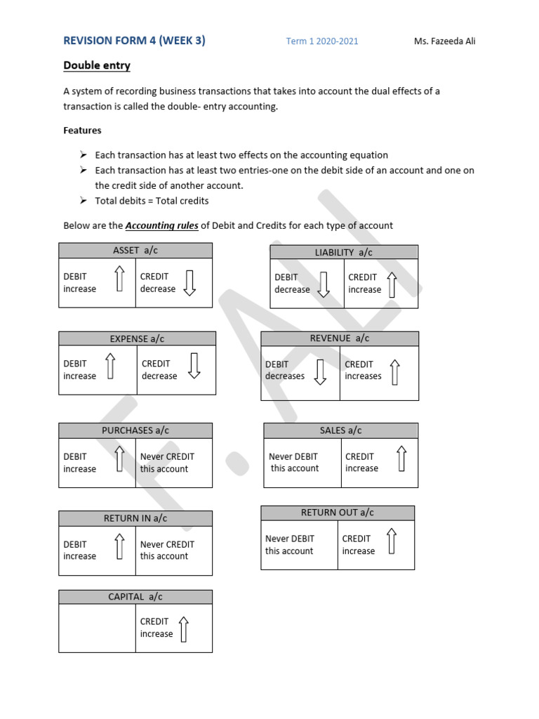 Double Entry Rules | PDF