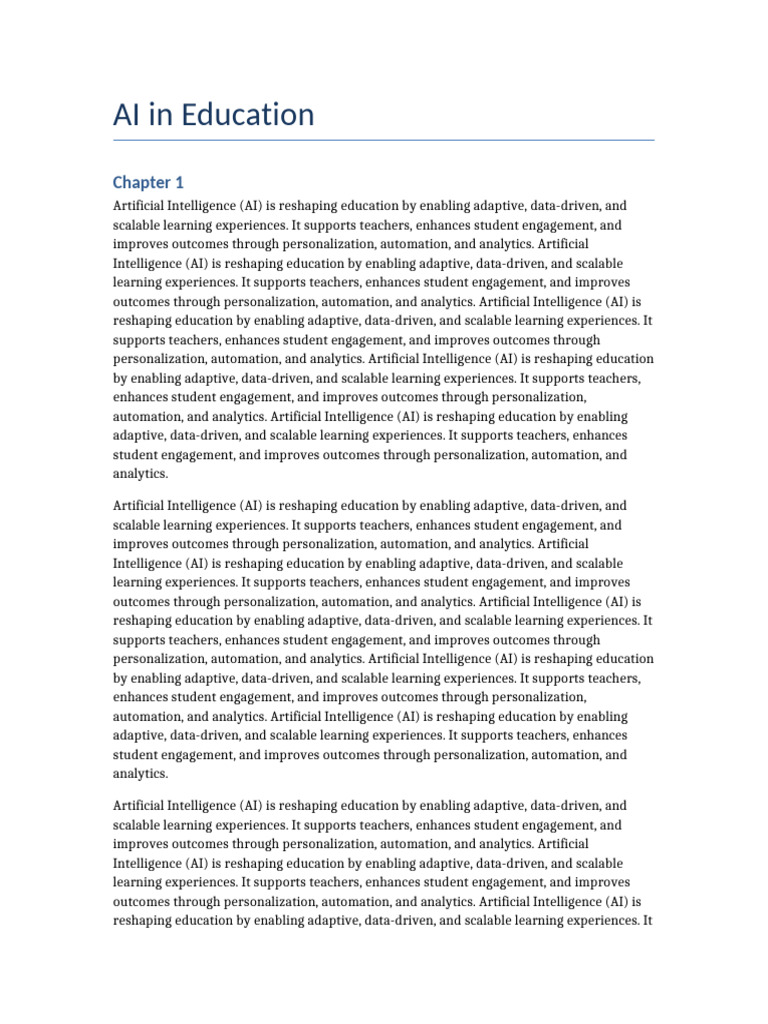 AI in Education 10 Pages | PDF