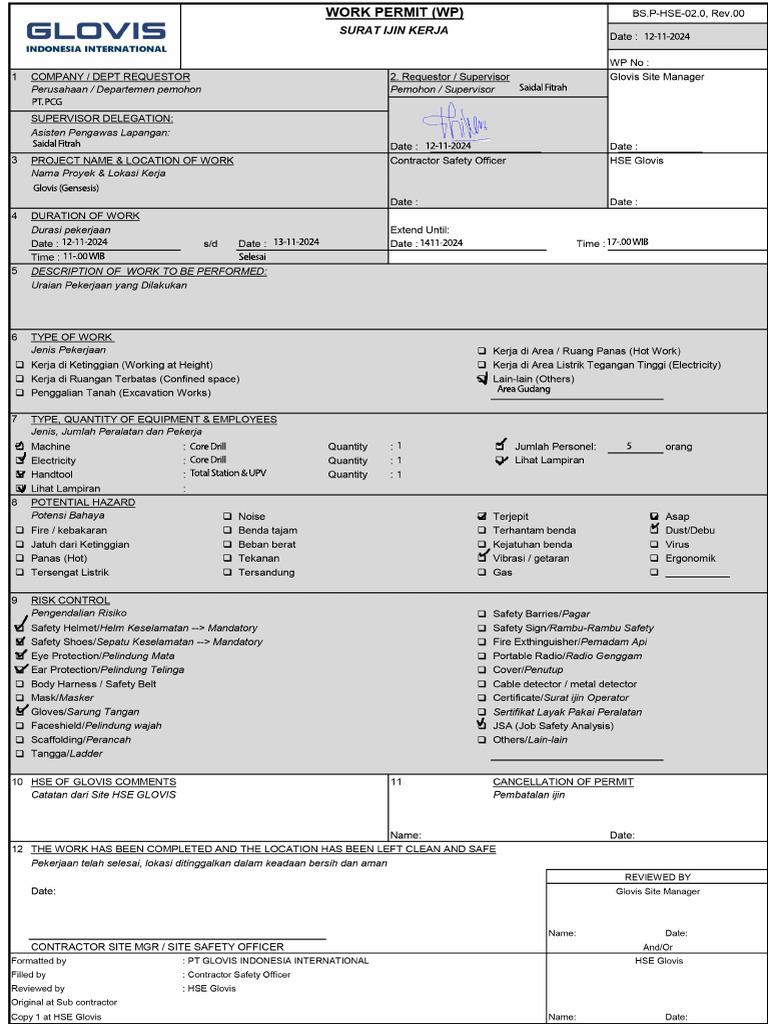 GII - Work Permit (WP) Idal | PDF