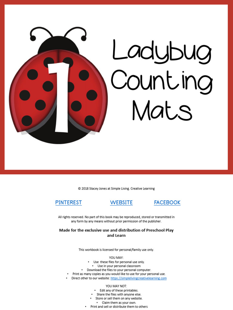 Ladybug Counting Mats A | PDF