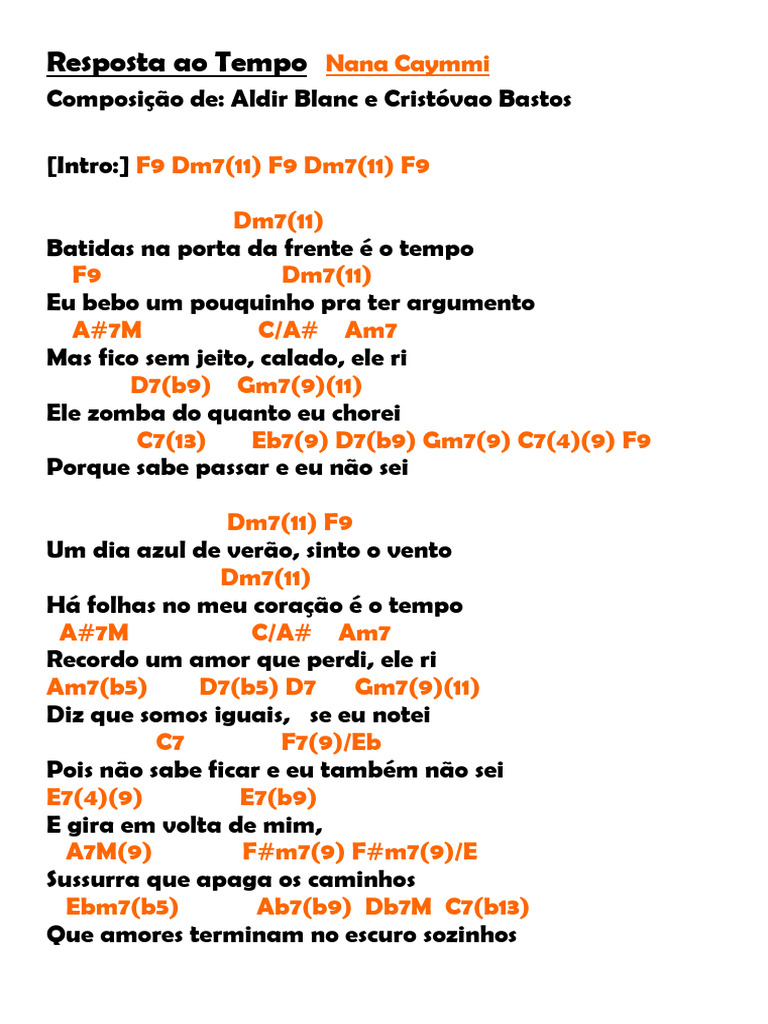 Resposta Ao Tempo Nana Caymmi | PDF
