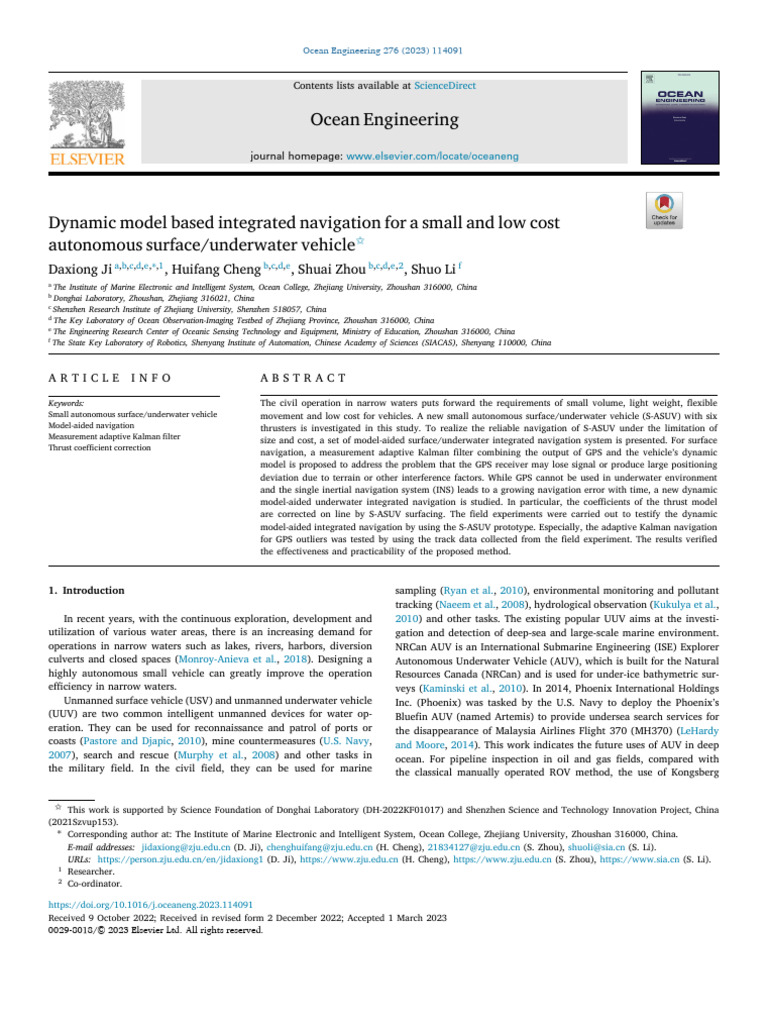 Dynamic Model Based Integrated Navigation For A Small and Low Cost ...