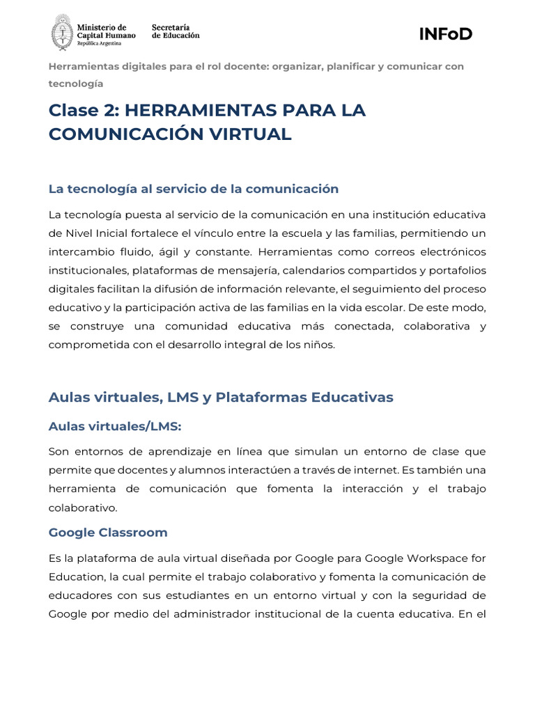 Clase 2 Herramientas Digitales para El Rol Docente | PDF
