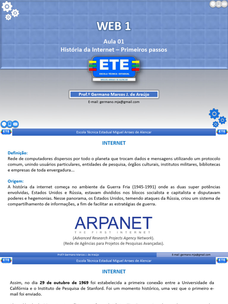 Aula 01 - História Da Internet e Os Primeiros Passos | PDF | Html5 | Html