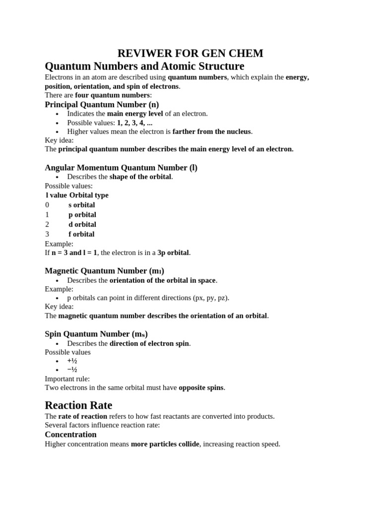 Reviwer For Gen Chem | PDF
