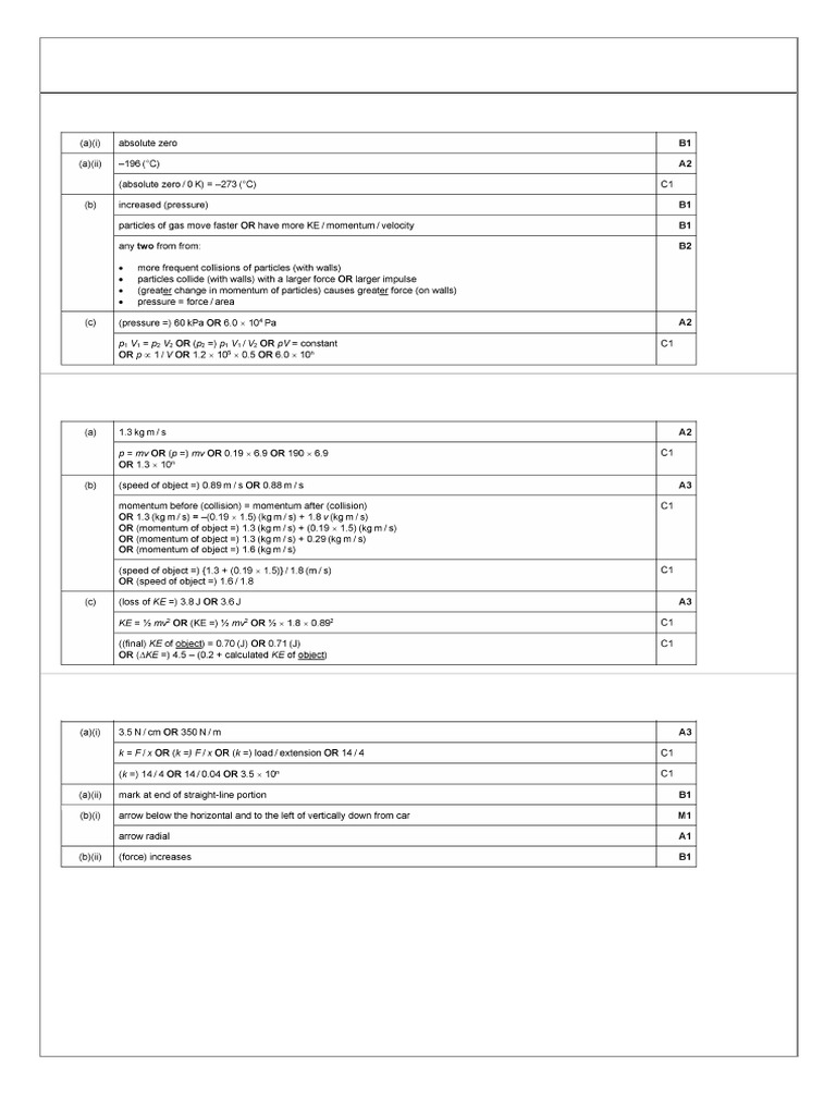 Physics Marking Scheme | PDF
