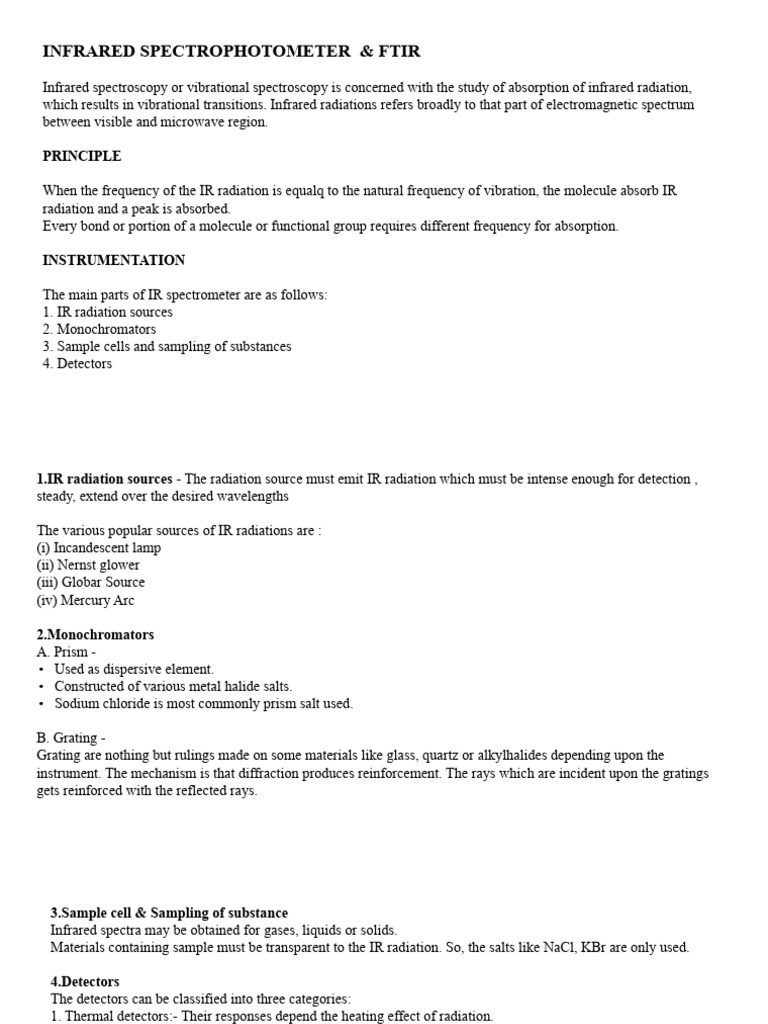IR Spectroscopy and FTIR | PDF