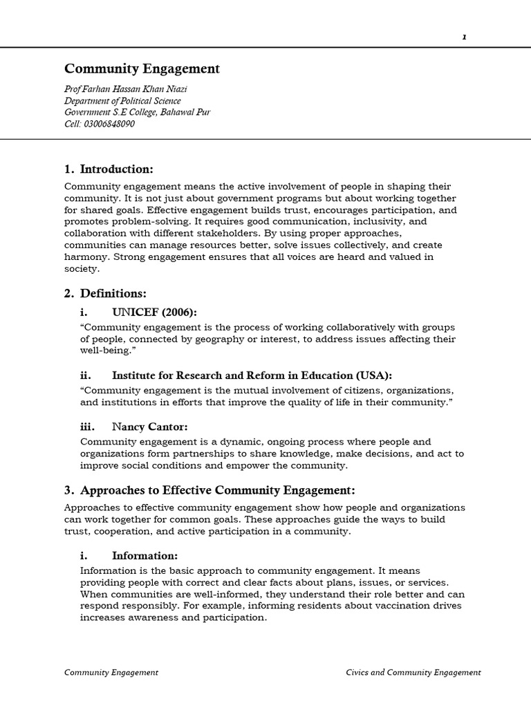 Community Engagement | PDF