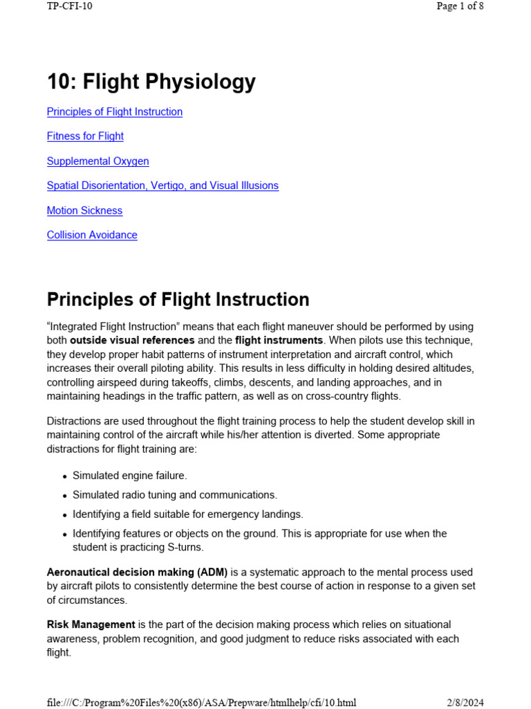 Physiology SG | PDF | Instrument Flight Rules | Breathing