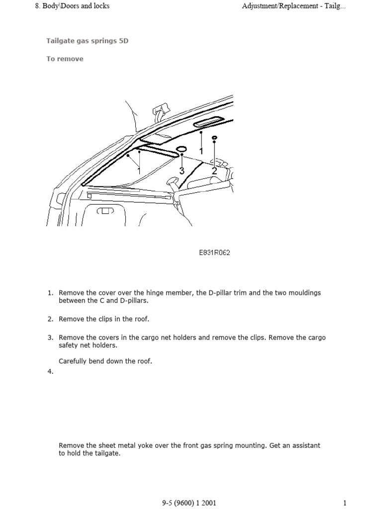Tailgate Gas Springs Replacement Saab 9-5 | PDF