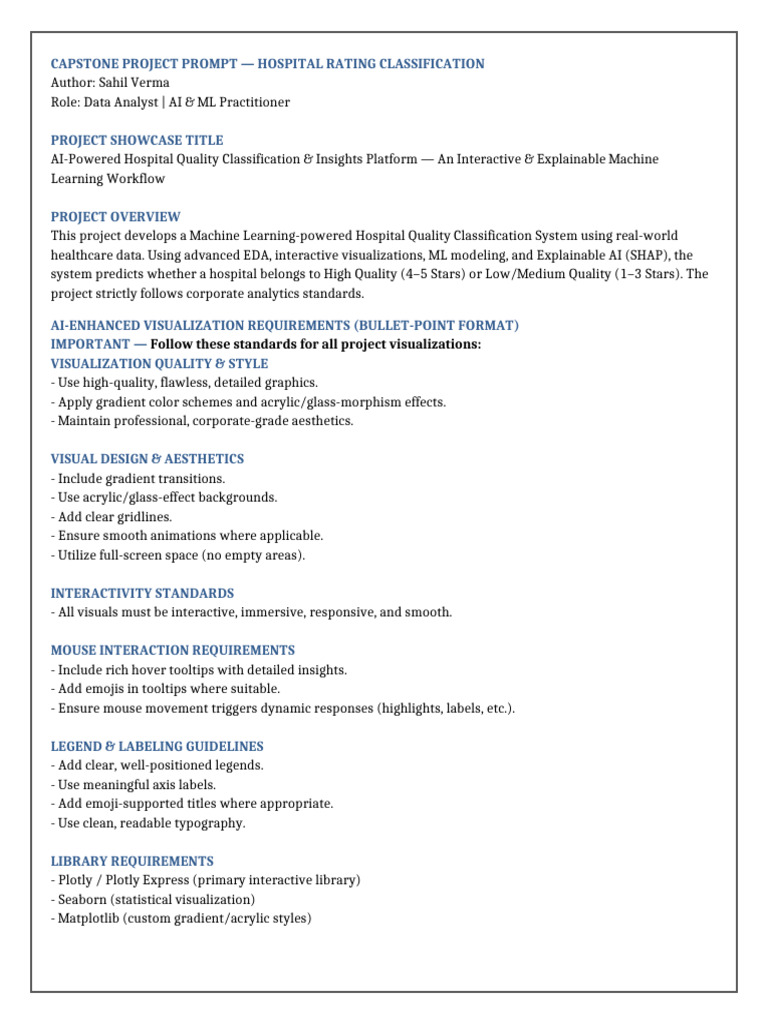 Hospital Rating Classification MasterPrompt | PDF