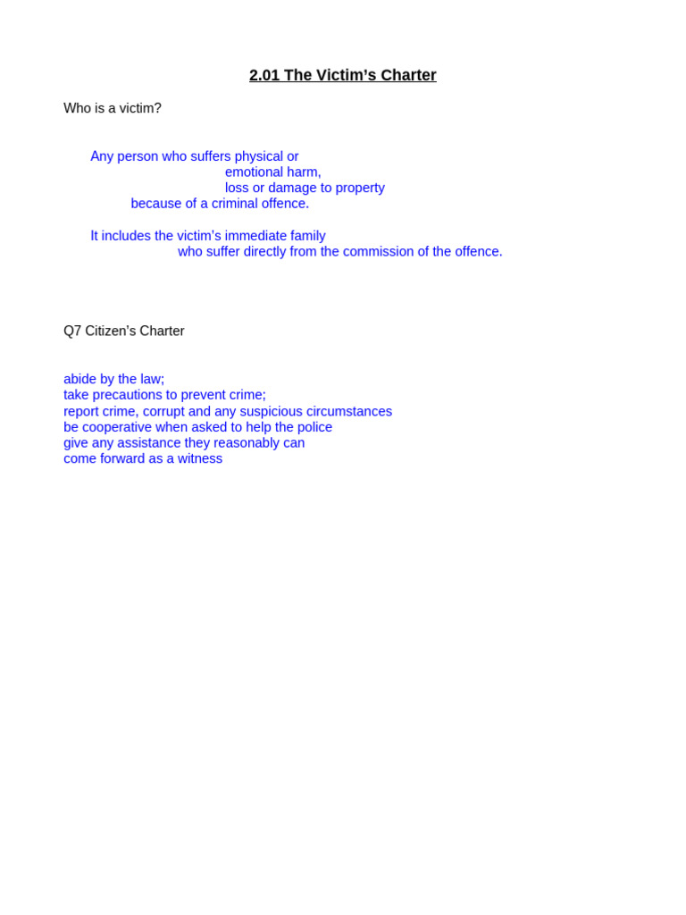 2.01 Victim Charter | PDF